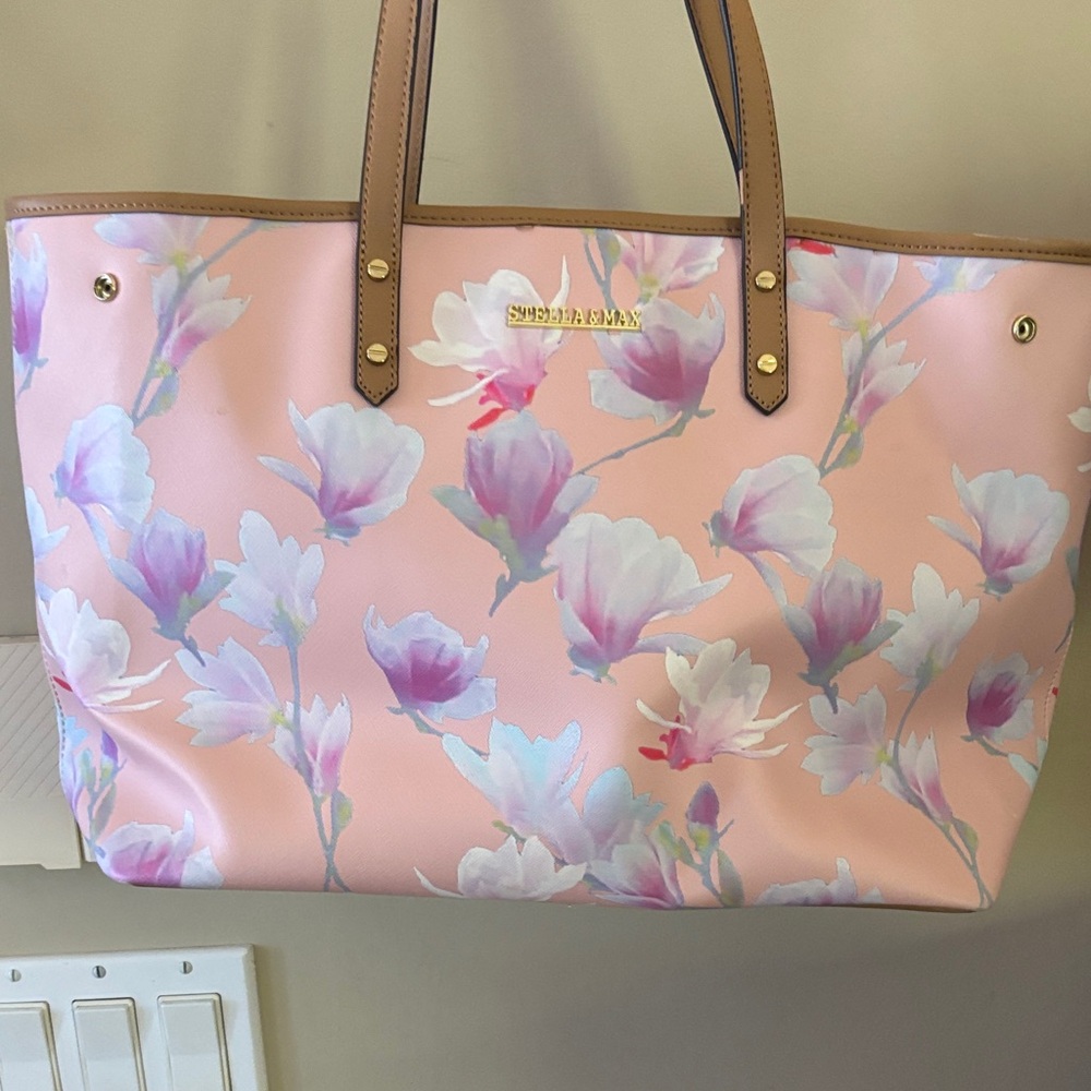 STELLA & MAX Floral Pink Tote Bag
